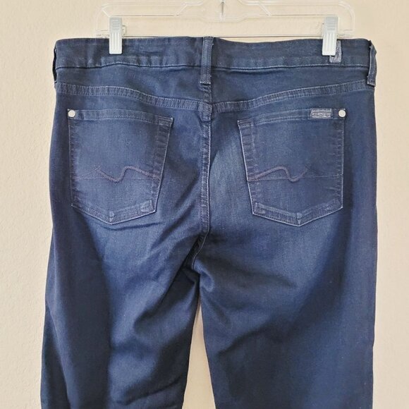 7 for all mankind Womens kimmie straight leg Jean Size 29 dark Wash stretchy - Picture 7 of 8